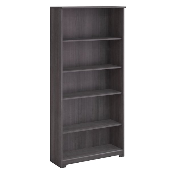 Bush Furniture Cabot 5 Shelf Bookcase, Altra Aaron Lane Bookcase With Sliding Glass Doors Red