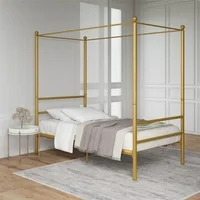 Mainstays Canopy Bed, Twin, Gold Metal