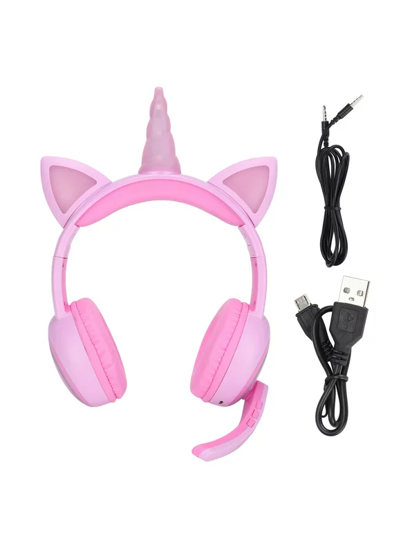 Kid Headphones, Wireless And Wired Flashing LED  Headsets  For Girls