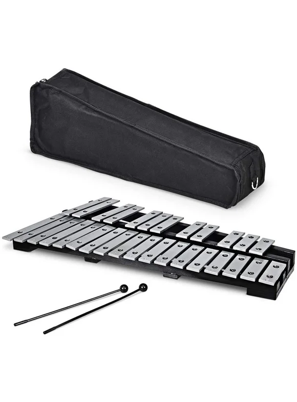 30 Note Glockenspiel Xylophone Aluminum Foldable Educational Musical Instrument Percussion Gift with Mallets &Carrying Bag Gift