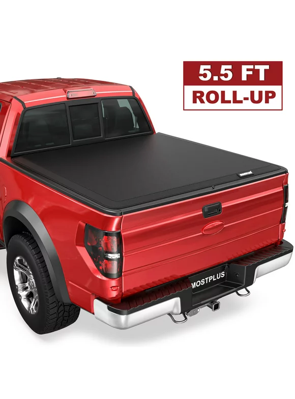 5.5FT Soft Roll up Truck Bed Tonneau Cover for 2009-2023 Ford F150 F-150 on Top
