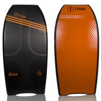 The Boss QUAD Bodyboard by Tribe Boards 41" - Black / Black / Sportif Orange