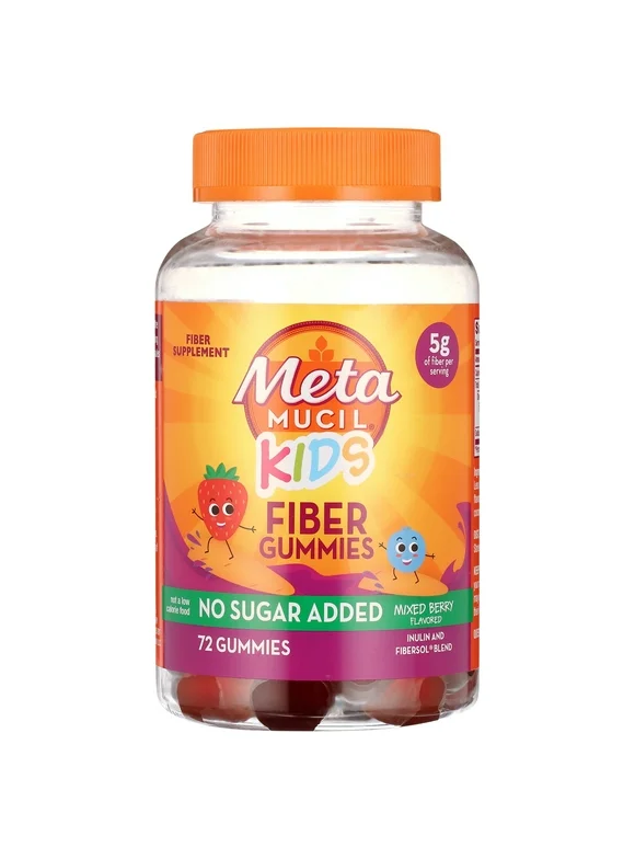 Metamucil Kids Fiber Gummies for Digestive Health, Mixed Berry Flavored, 72 Ct