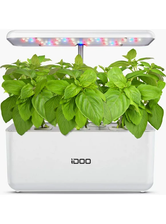 iDOO 7 Pods Indoor Garden Kit, Hydroponics Growing System, Smart Herb Garden Planter W/ LED Grow Light, Automatic Timer Germination Starting Starter Kit for Home Kitchen Office, Height Adjustable