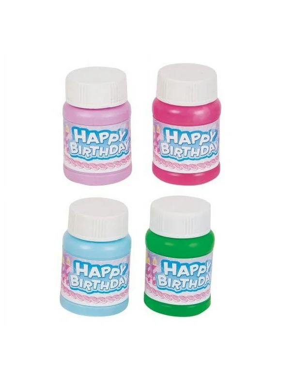 Mini 1oz. Happy Birthday Bubbles 24/pack - Assorted Colors