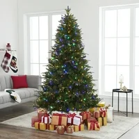 Naomi Home Multi-Color Lights Pre-lit Artificial Christmas Tree with Stand Green/7.5 ft