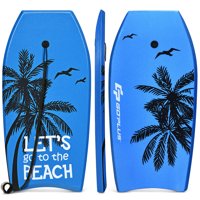 Goplus 41'' Super Lightweight Bodyboard Surfing W/Leash EPS Core Boarding IXPE Blue