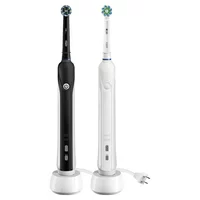 Oral-B Pro 1000 CrossAction Electric Toothbrush, Black, White, 2 Pack