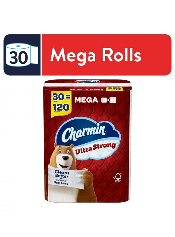 Charmin Ultra Strong Toilet Paper, 30 Mega Rolls
