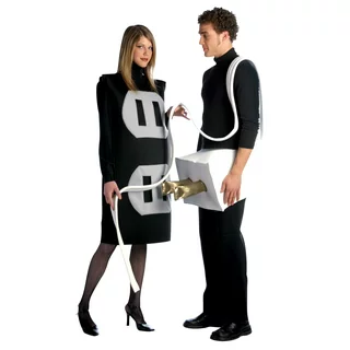 Plug and Socket Couples Costume, One Size Men & Women