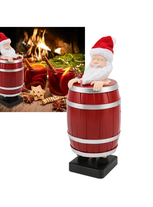Funny Holder, Dispenser Up, Wooden Barrel Automatic Box Decoration Props Spoof Holder For Christmas Party Home Decor, Prank Toy Gift For Man