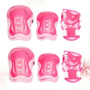 6pcs Children Sports Protective Gear Knee Protector Elbow Pads Wrist Guards for Roller Skating (Pink)