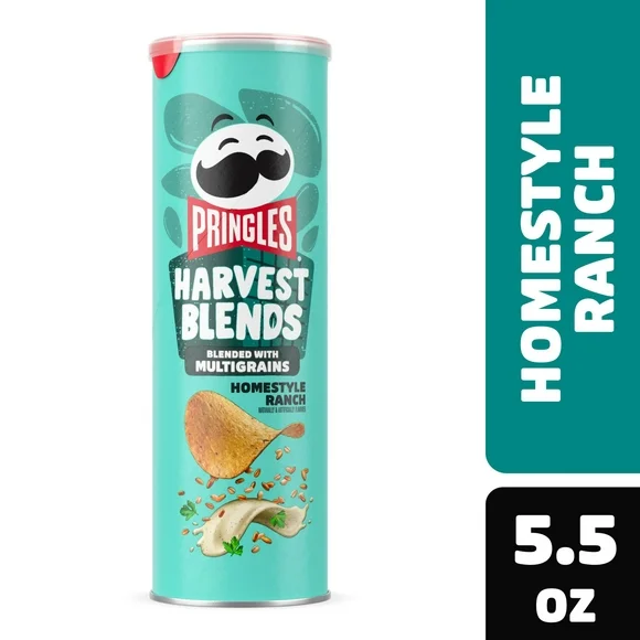 Pringles Harvest Blends Homestyle Ranch Potato Crisps Chips, Lunch Snacks, 5.5 oz