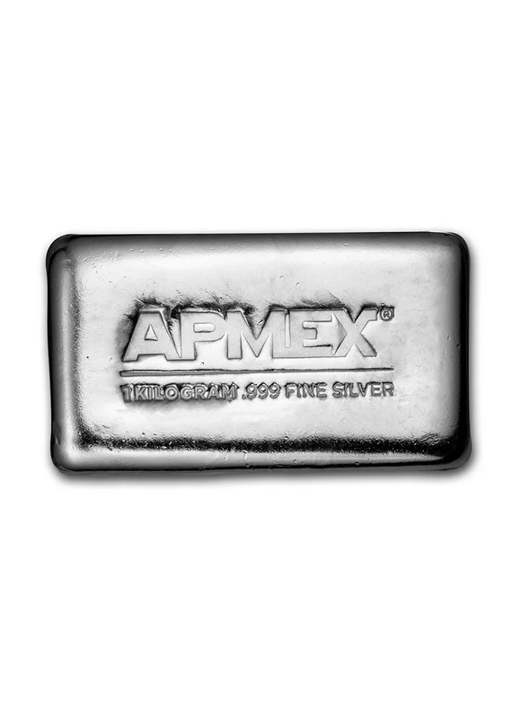 1 kilo Cast-Poured APMEX Silver Bar - US Big Deals