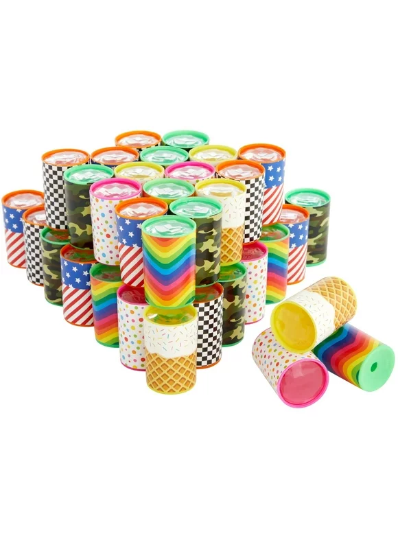 48 Mini Kaleidoscope Style Prism Toys for Kids - Bulk Birthday Party Favors, Vintage-Style Retro Tubes (6 Designs, 1.7x1.1 In)