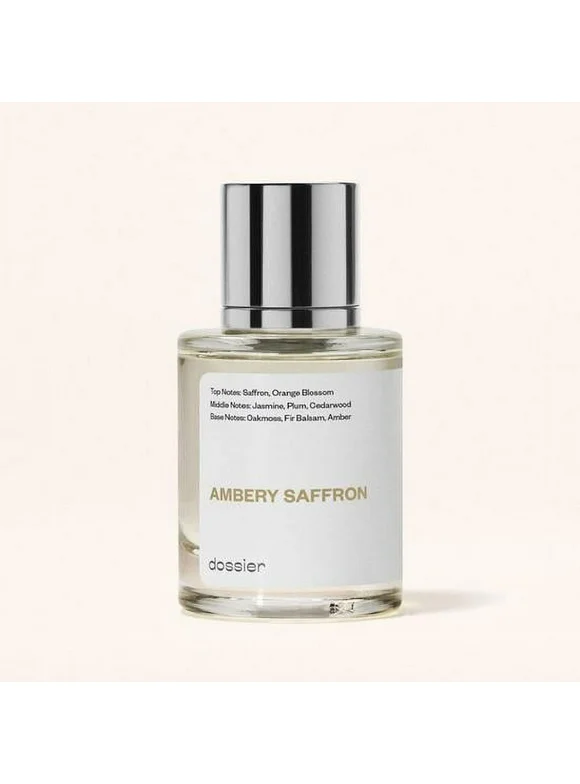 Dossier Ambery Saffron Eau de Parfum, Inspired By Mfk's Baccarat Rouge 540, Unisex Perfume, 1.7 oz