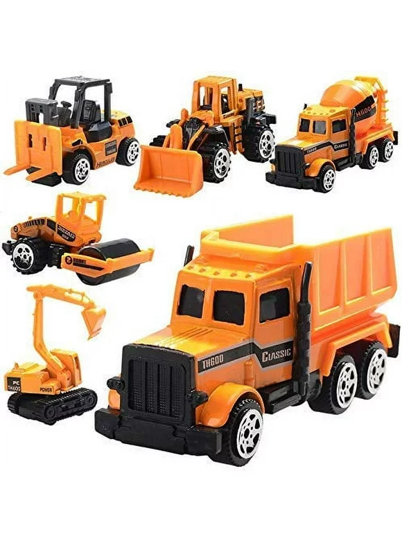 LAFGUR Construction Truck Vehicle Playset (6 Pieces)