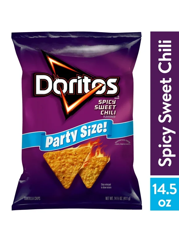 Doritos Spicy Sweet Chili Tortilla Snack Chips, Party Size, 14.5 oz Bag