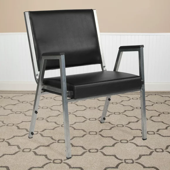 Flash Furniture HERCULES Series 1000 lb. Rated Black Antimicrobial Vinyl Bariatric Medical Reception Arm Chair
