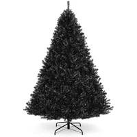 Best Choice Products 6ft Artificial Full Black Christmas Tree Holiday Decoration w/ 1,477 Branch Tips, Foldable Base
