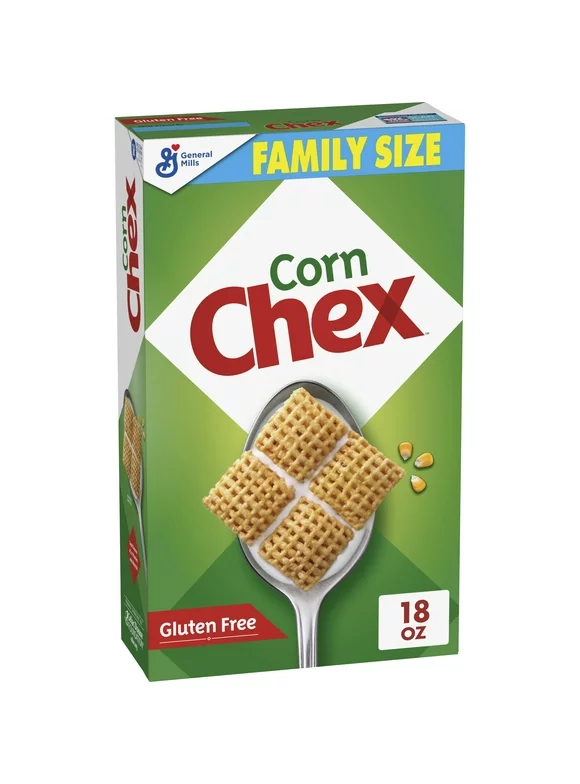 Corn Chex Cereal, Gluten Free Breakfast Cereal, Made with Whole Grain, Family Size, 18 oz