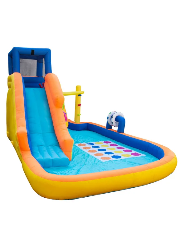 Banzai Inflatable Bouncer Water Game Park with Twister, Limbo, & Ring Toss