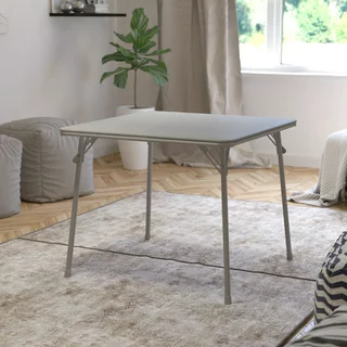 Flash Furniture Gray Folding Card Table - Lightweight Portable Folding Table with Collapsible Legs