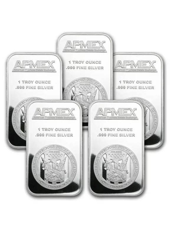1 oz Silver Bar - APMEX (Lot of 5 Bars) - US Big Deals
