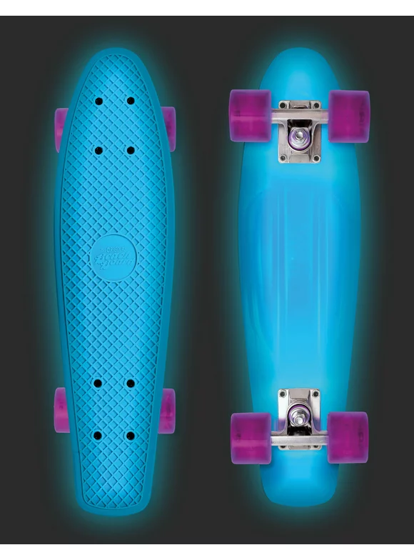 Street Surfing Plastic Cruiser Skateboard Beach Board Glow Blue