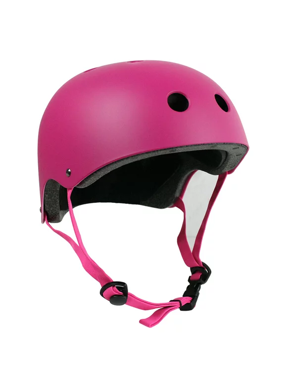 Krown Purple Shell with Pink Strap Skateboard Helmet, Adult One Size