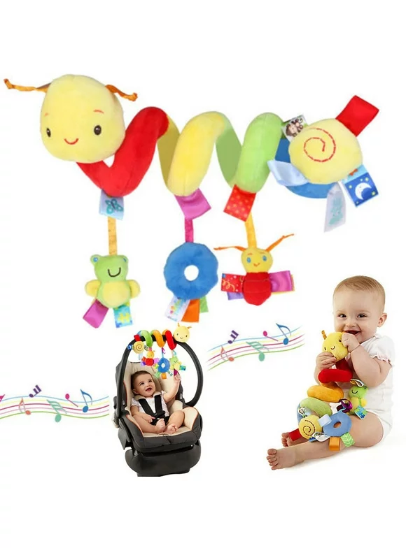 Pixnor Multifunctional Funny Pram Hanging With Spiral Toy Car Seat Toy Ringing Bell for Baby