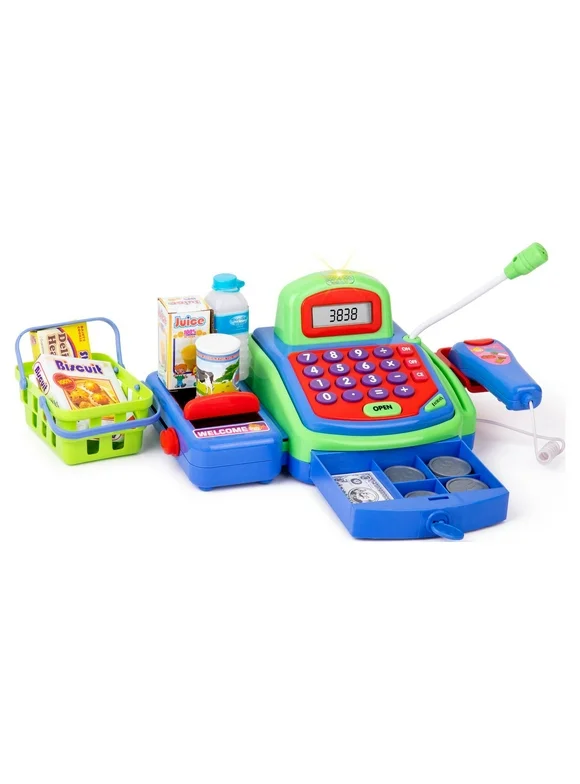 Cashier Toy Cash Register for Kids Playset - Pretend Play Set for Kids .Realistic Actions & Sounds