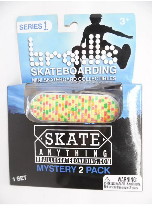 Braille Skateboarding Series 1 Mini Skateboard Collectibles Mystery 2 Pack