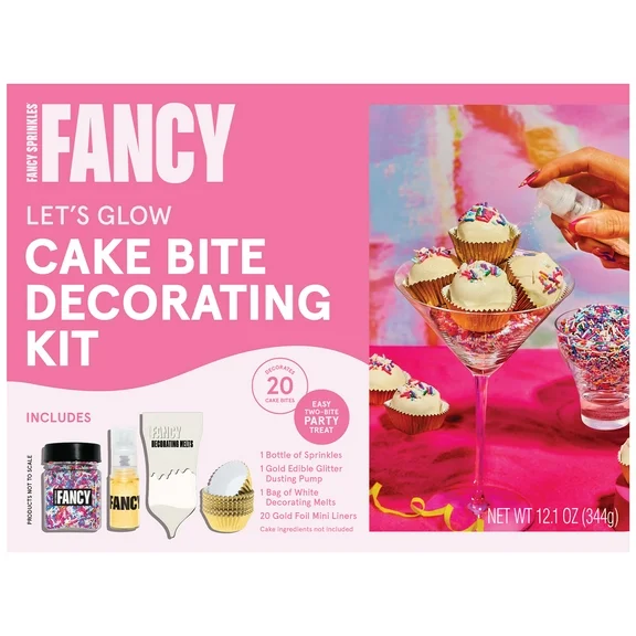 Fancy Sprinkles Let's Glow Cake Bite Decorating Kit, 12.1 oz