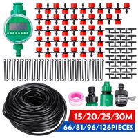 50/67/80/100ft Garden DIY Automatic Watering Micro Drip Irrigation System Plants Flowers Sprinkler Kits with Timer For Garden Greenhouse, Flower Bed, Patio, Lawn