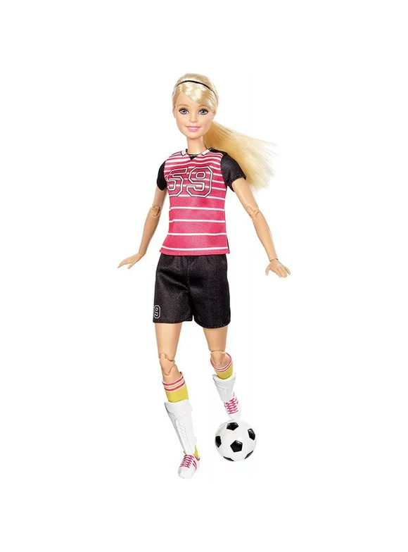 Barbie Made To Move Soccer Player Doll Ultra Flexibility & Soccer Ball