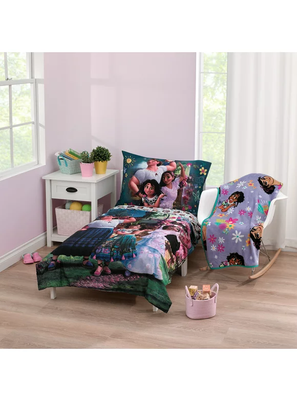 Disney Encanto 5-Piece Toddler Bedding & Blanket Bundle, Toddler Bed, Girl, Purple, Polyester