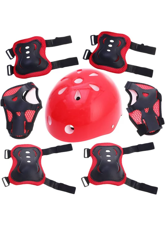 Kids Protective Gear Adjustable Protective Helmet for 3-12 Years Elbow and Knee Pads for Kids Wrist Guard Outdoor Sports Safety Bike Scooters Skateboards