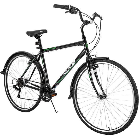 Hiland 700C Hybrid Bike for Men Women Step-Through or Step-Over Frame Shimano 7-speed Retro-Styled Cruiser Bicycle