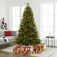Naomi Home Traditional Artificial Fir Christmas Tree with Lights, Green/6.5 ft