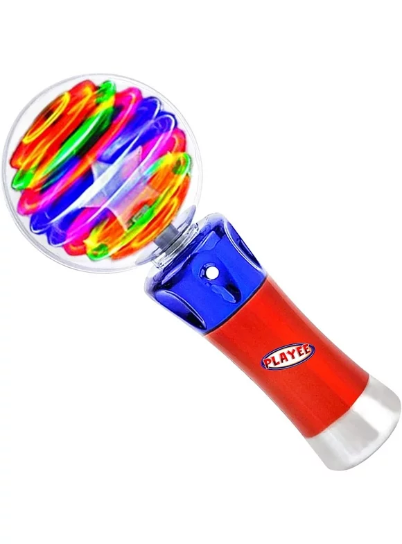 Light Up Magic Ball Toy Wand for Kids - Rotating Flashing LED Spinning Wand - Autism Sensory Toys