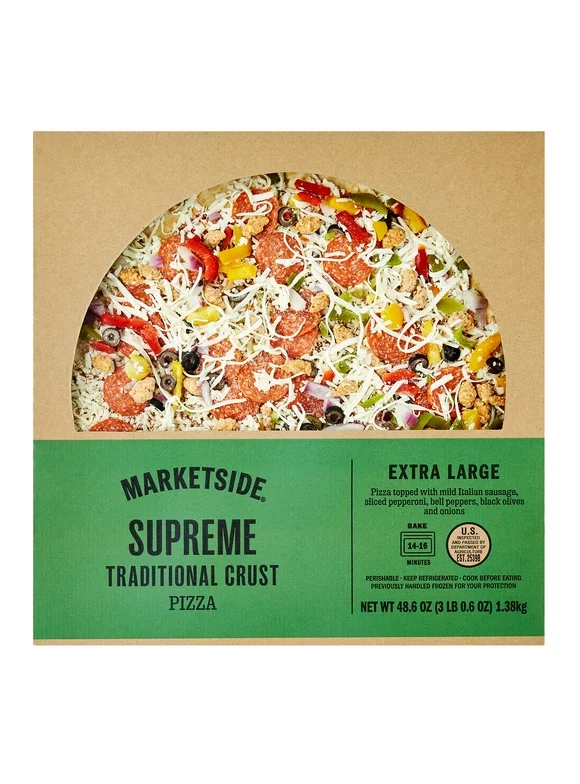 Marketside Supreme Traditional Crust Pizza, Marinara Sauce, Extra Large, 16 in, 48.6 oz (Fresh)