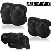 Lixada Kids Knee Pads Set 6 in 1 Protective Gear Kit Knee Elbow Pads with Wrist Guards for Rollerblading Cycling Skating