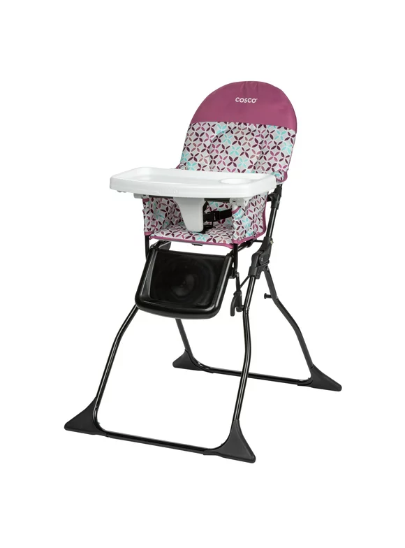 Cosco Simple Fold Full Size High Chair with Adjustable Tray, Free Spirit Purple