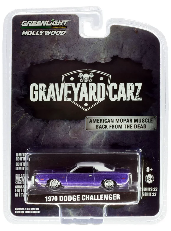 1970 Dodge Challenger Purple w/White Top "Graveyard Carz" (2012) TV Series 1/64 Diecast Model Car by Greenlight