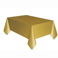 Gold Plastic Party Tablecloths, 108 x 54in, 3ct