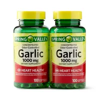 Spring Valley Odorless Garlic Softgels, 1000mg, 100 Count, 2 Pack