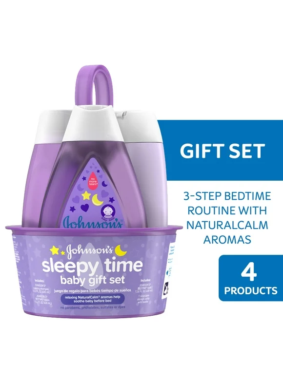 Johnson's Sleepy Time Relaxing Baby Bedtime Gift Set, 4 items