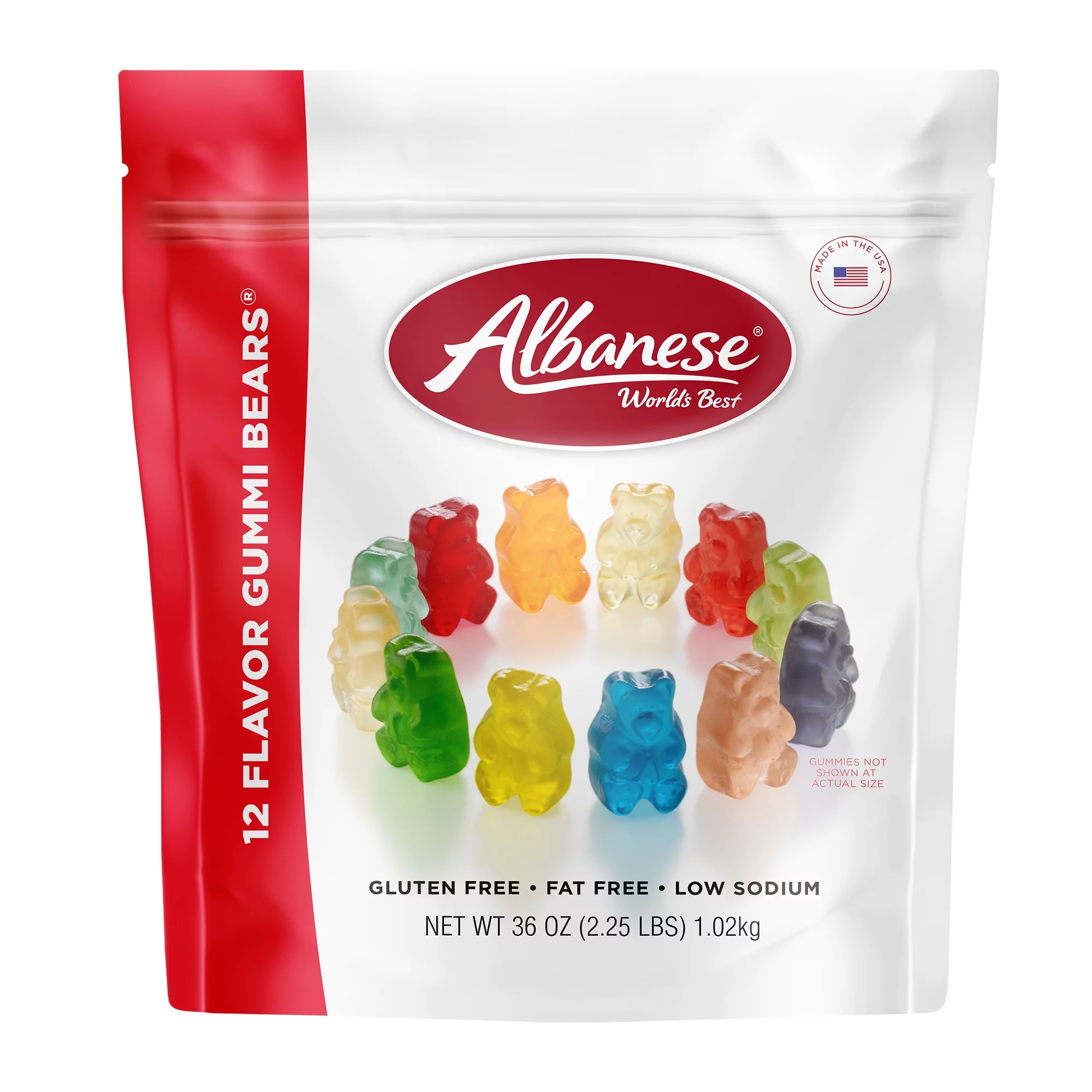 Albanese World's Best 12 Flavor Gummi Bears, Family Size Share 36 oz Easter Basket Stuffer