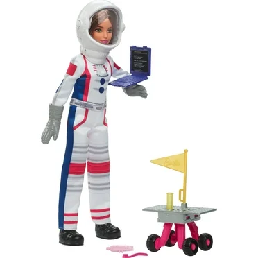 Barbie 65th Anniversary Careers Astronaut Doll & 10 Accessories Including Rolling Rover & Space Helmet